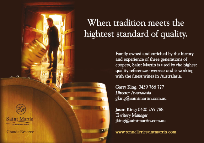 When tradition meets the highest standard of quality. Family owned and enriched by the history and experience of three generations of coopers, Saint Martin is used by the highest quality references overseas and is working with the finest wines in Australasia. Garry King: 0439 766 777 Director Australasia gking@saintmartin.com.au; Jason King: 0400 255 788 Territory Manager jking@saintmartin.com.au